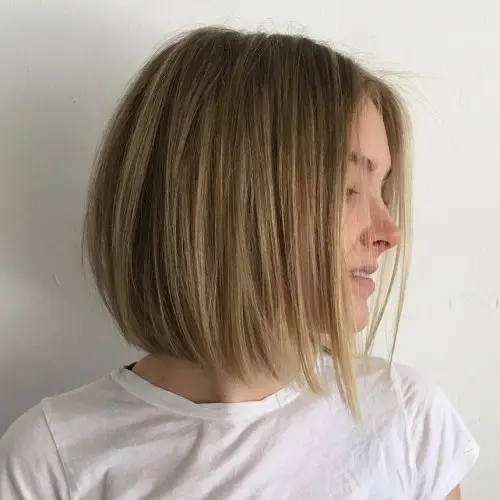 Straight Angled Wheat Blonde Bob