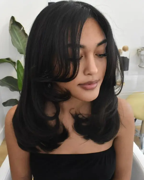 Lob with Face Framing Layers