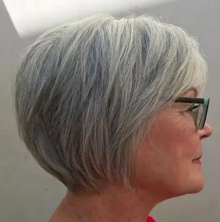 Short Layered Salt and Pepper Cut
