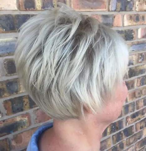 Short Feathered White Blonde Style
