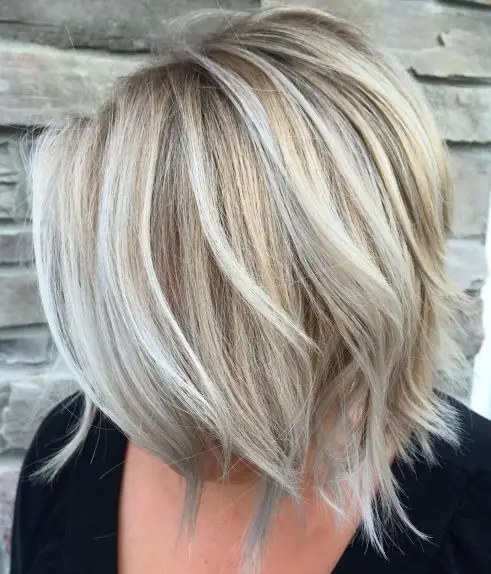 Highlighted Blonde Lob