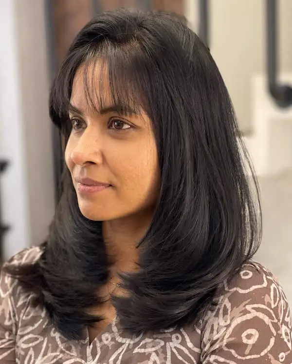 Face-Framing Lob with Bangs
