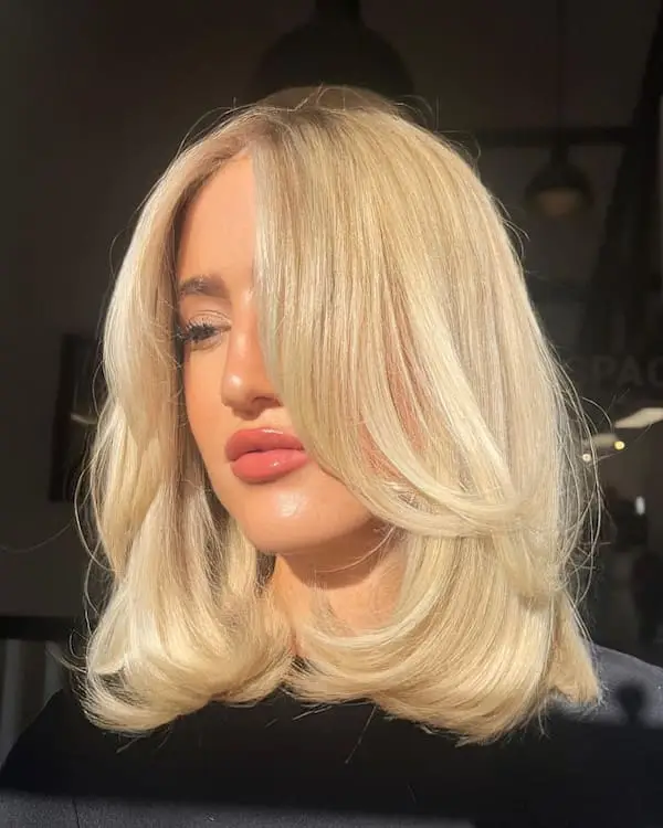 Lob with Long Bangs