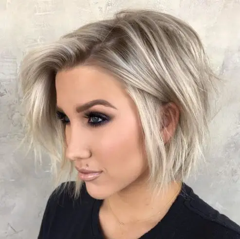 Razored Combover Bob with Dark Roots