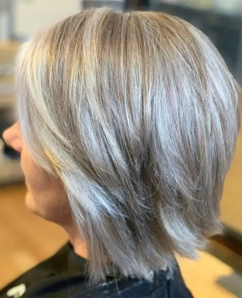 Short Silver Shag with Lowlights