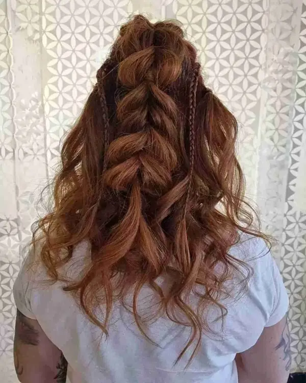 Half Pull-Through Braid with Messy Waves