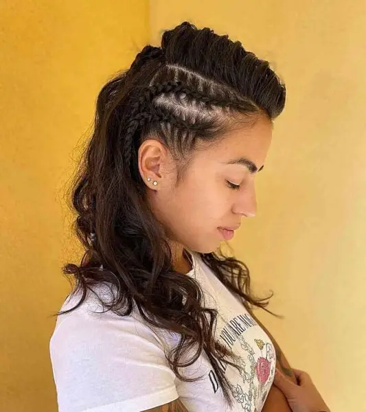 Shield Maiden Braids on Dark Hair