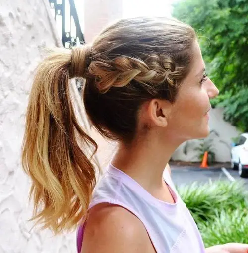 Middle Ponytail with Braided Side