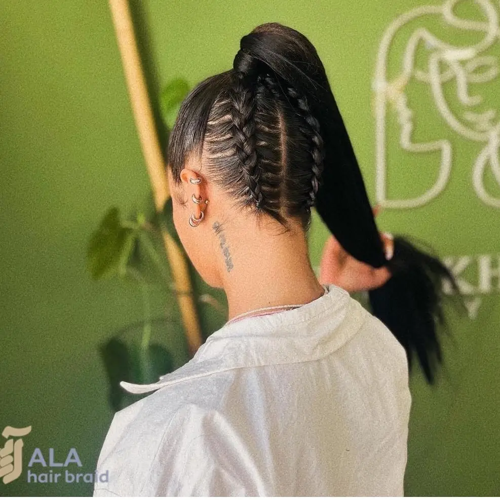Sleek Ponytail and Cornrows