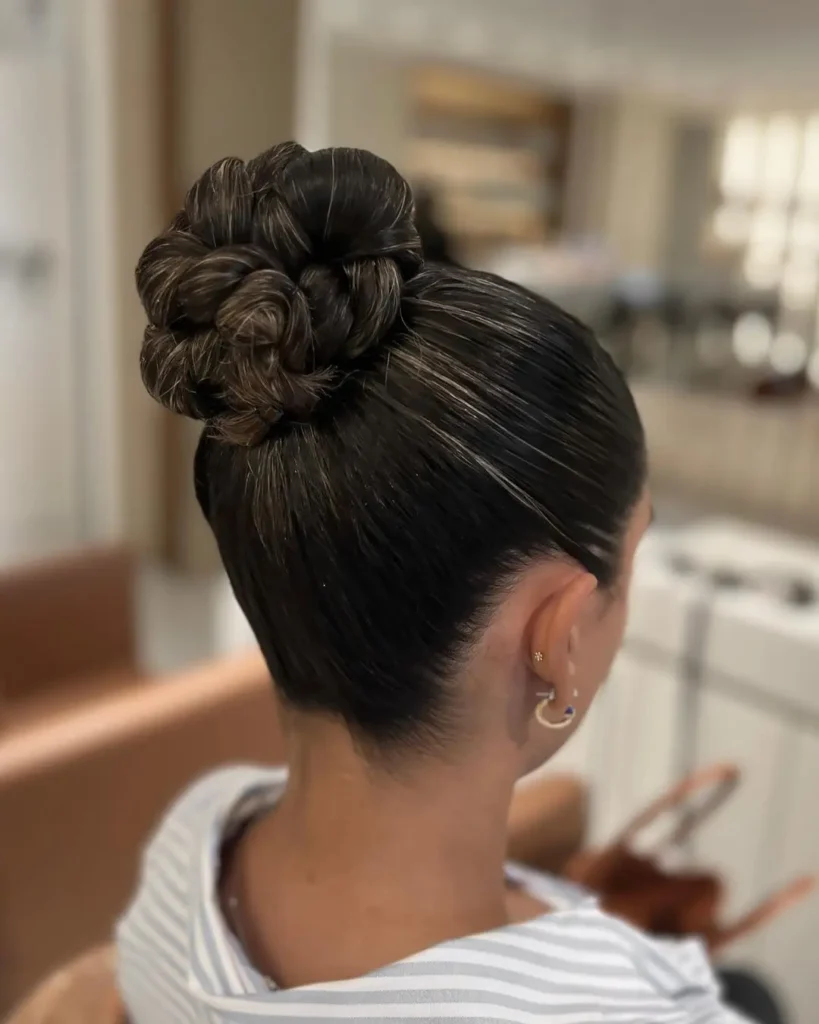 Voluminous Twisted High Bun