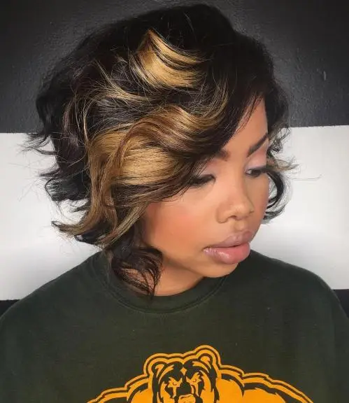 Back-Swept Curly Bob