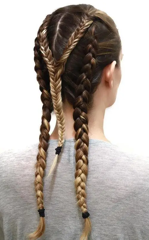 Two Braids and “Y” Fishtail