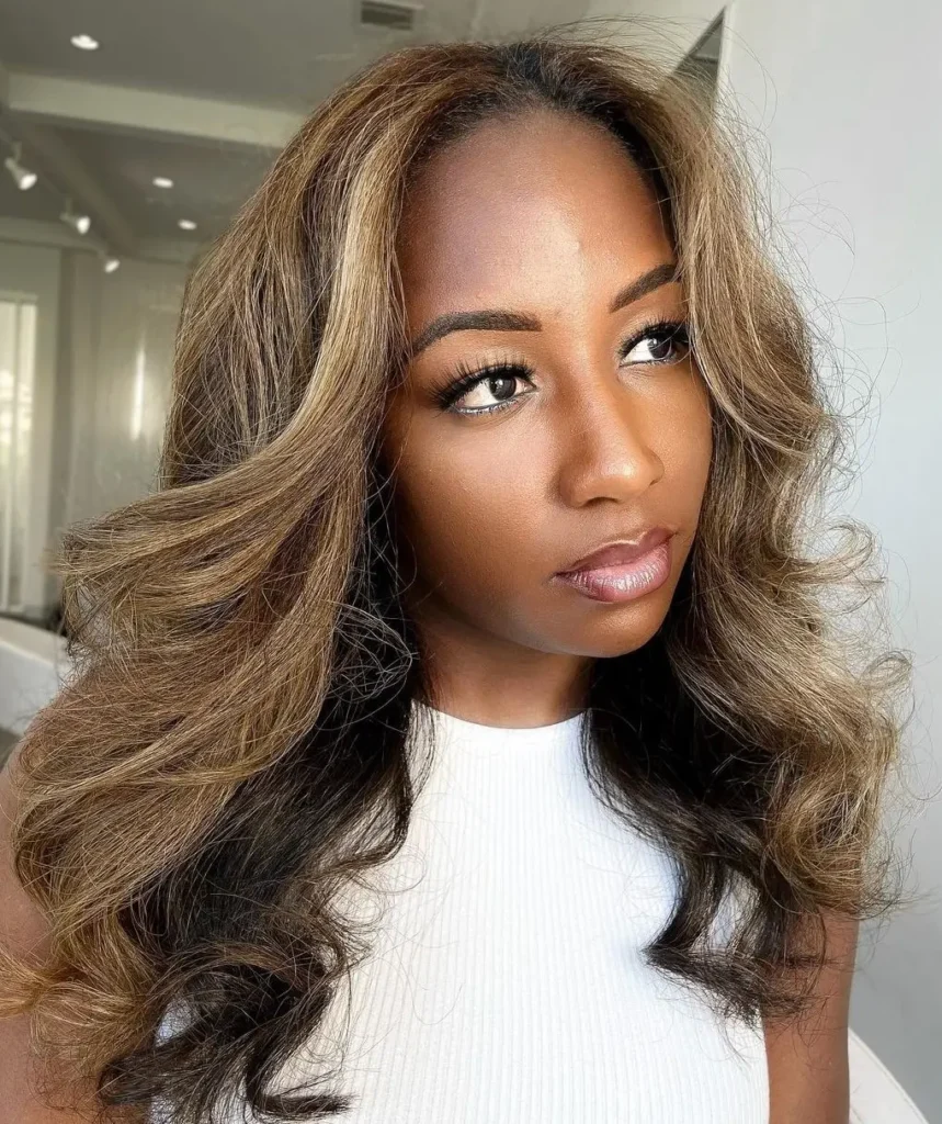 Trendy Brown Balayage for Black Hair