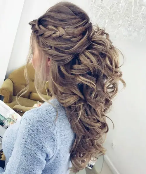 11. Luscious Braided Half Up Hair