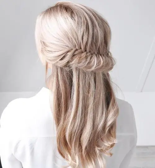 14. Half Down with Fishtail Braid