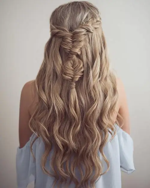 18. Fancy Fishtail Bubble Braids