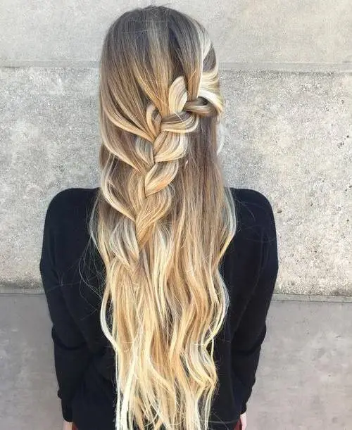 2. Half Up with Loose Lace Braid