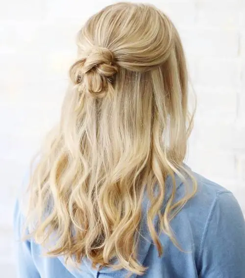 25. Easy and Creative Half Up Knot