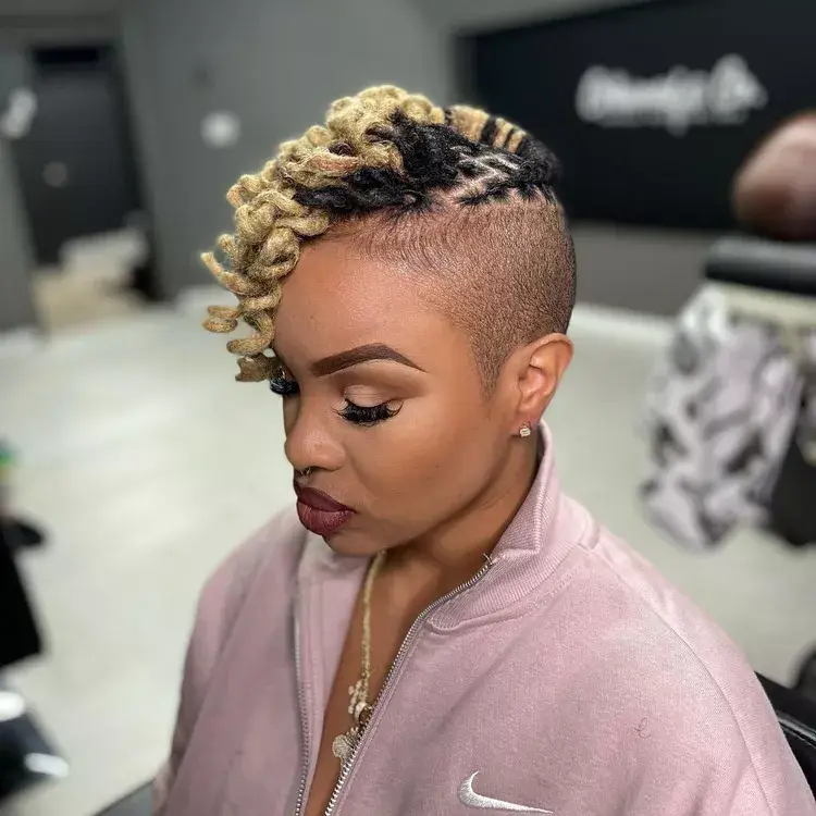 26. Curly Locs With Shaved Sides
