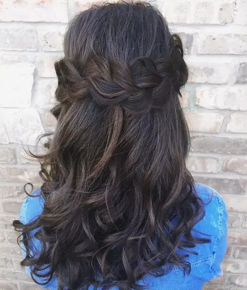 4. Half Down with Crown Braid