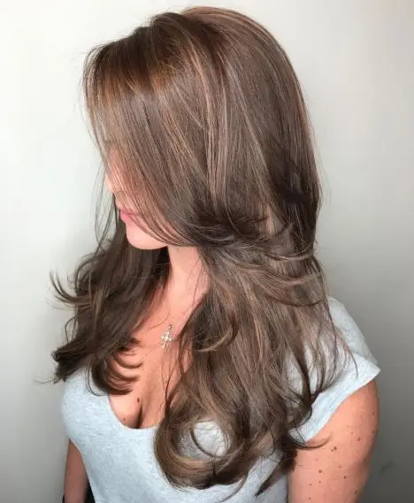14. Flipped-Up Layers and Chin-Length Bangs
