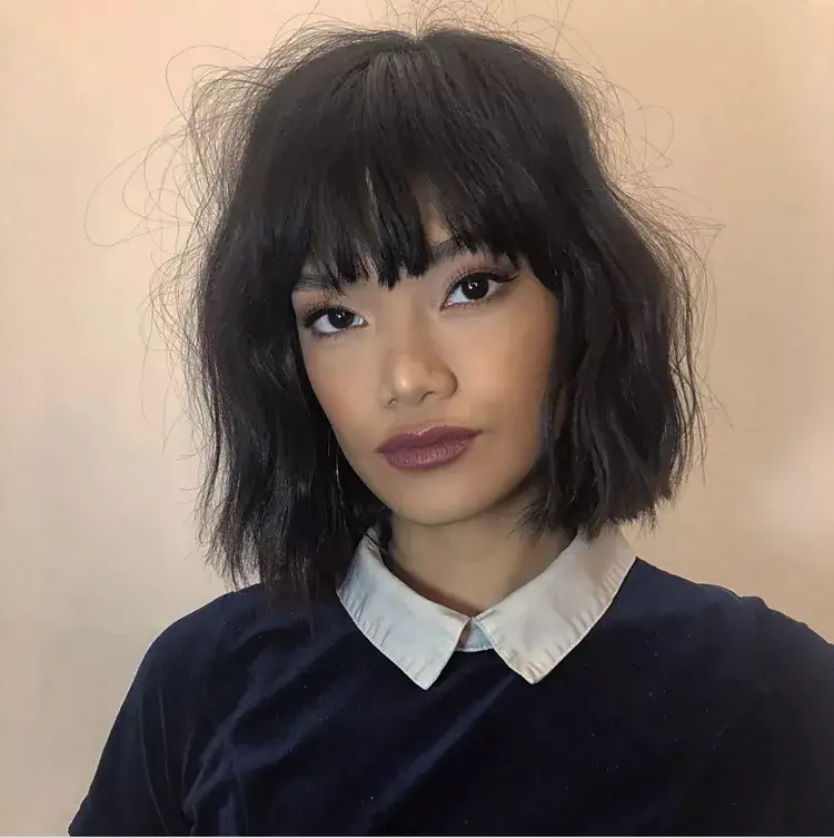 7. Chin-Length Bob With Fringe