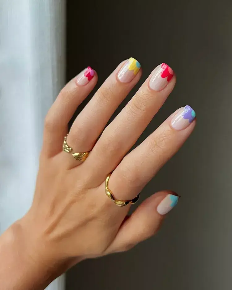 7. Flower French Tips