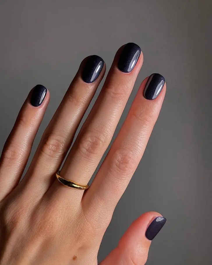 10. Midnight Blue Simple Fall Nail Inspo