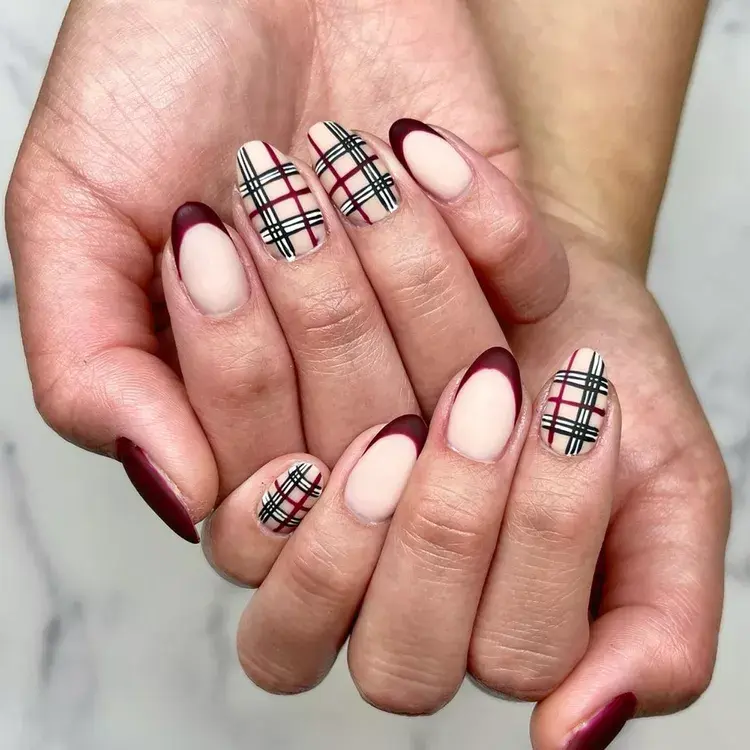 12. Matte Burberry Nails