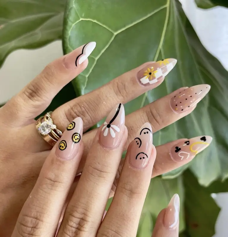 13. Graffiti Acrylic Nails