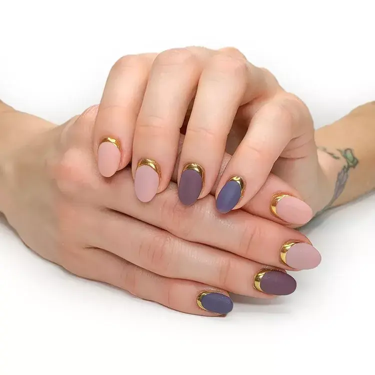 13. Matte Mauve Skittle Mani