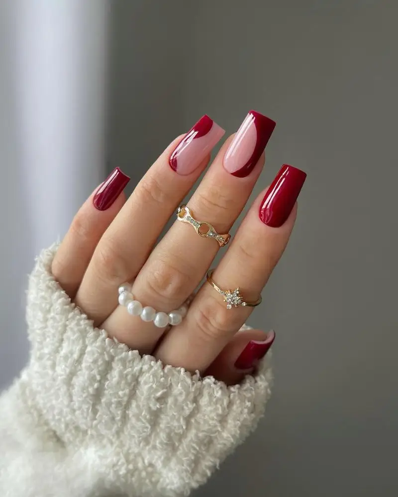 13. Square red nails