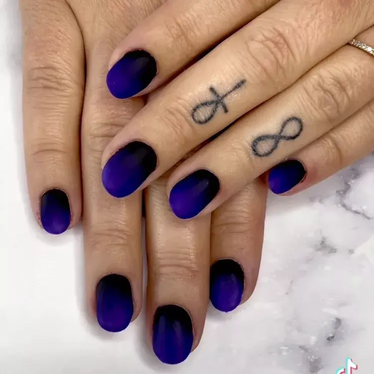 15. Midnight Matte Ombre Nails