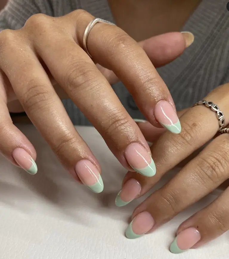 2. Matcha Acrylic Nails