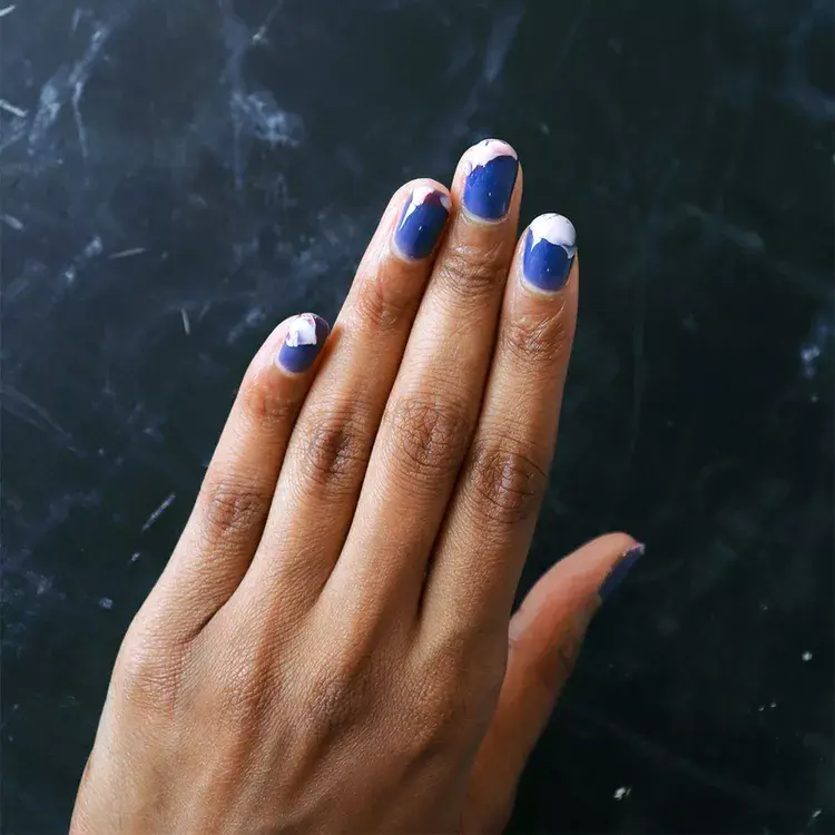 20. Partial Marble Nails