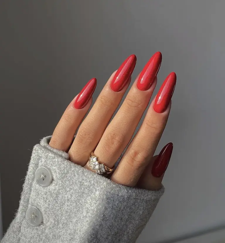 25. Red Acrylic Nails