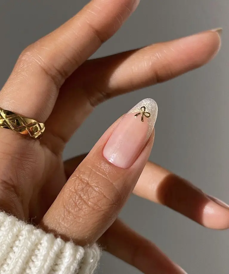 28. Bow Acrylic Nails
