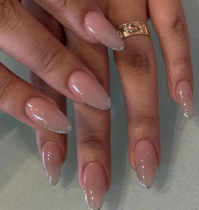 34. Glitter Tip Acrylic Nails