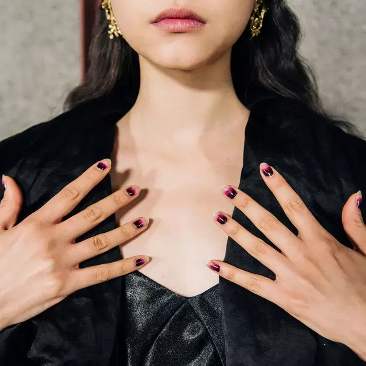 5. Blackberry Ombre Nails