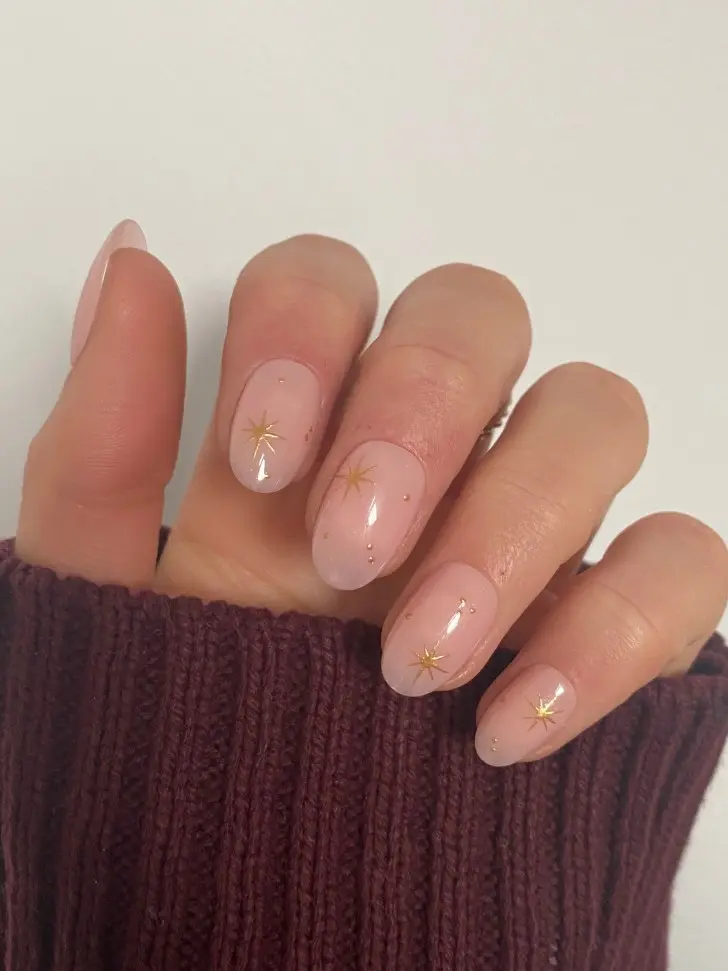 6. Simple Celestial Fall Press-On Nails