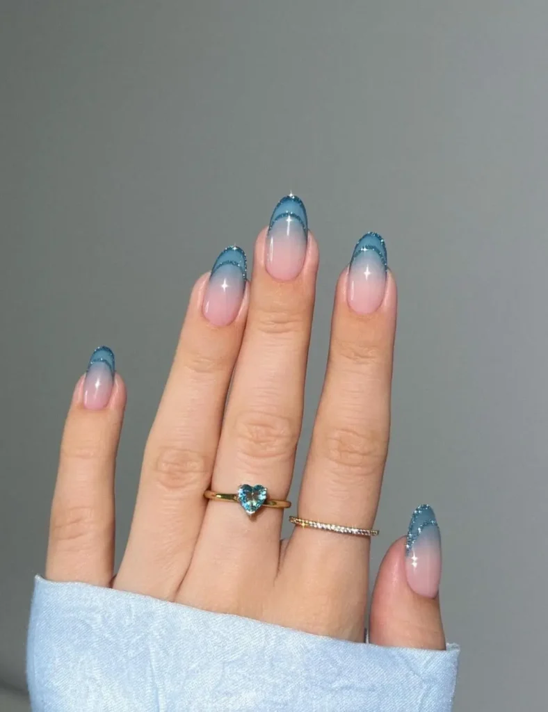 12. Blue Ombre + Glitter