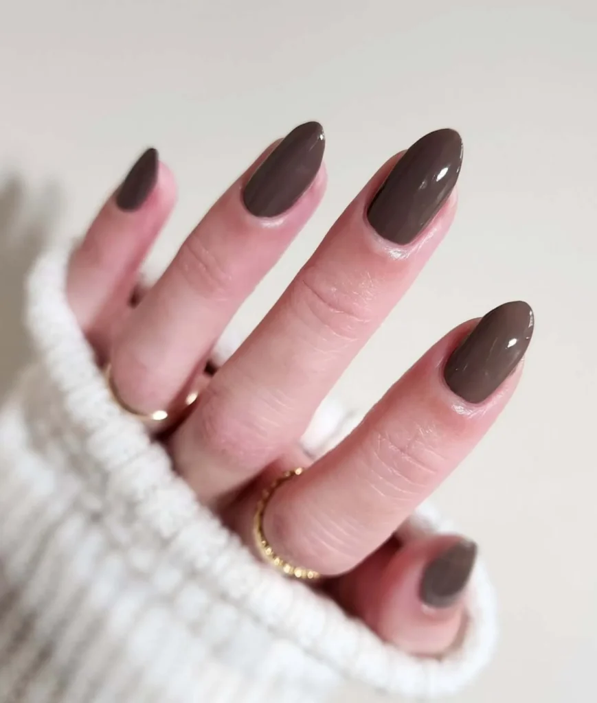 26. Hot Chocolate Brown Manicure