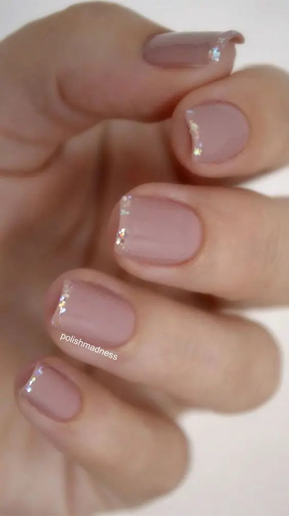 26. Mini Glitter French Tips