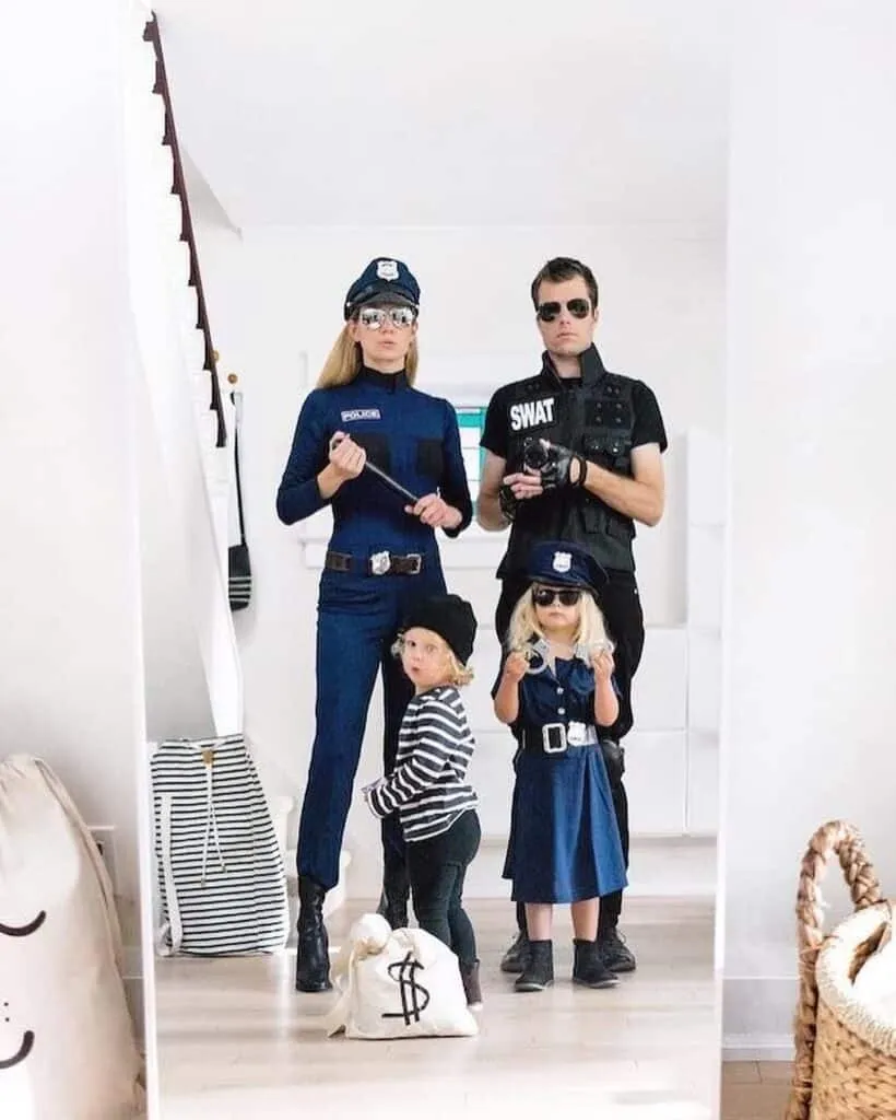 26. Police Officer’s Family Costumes for Halloween