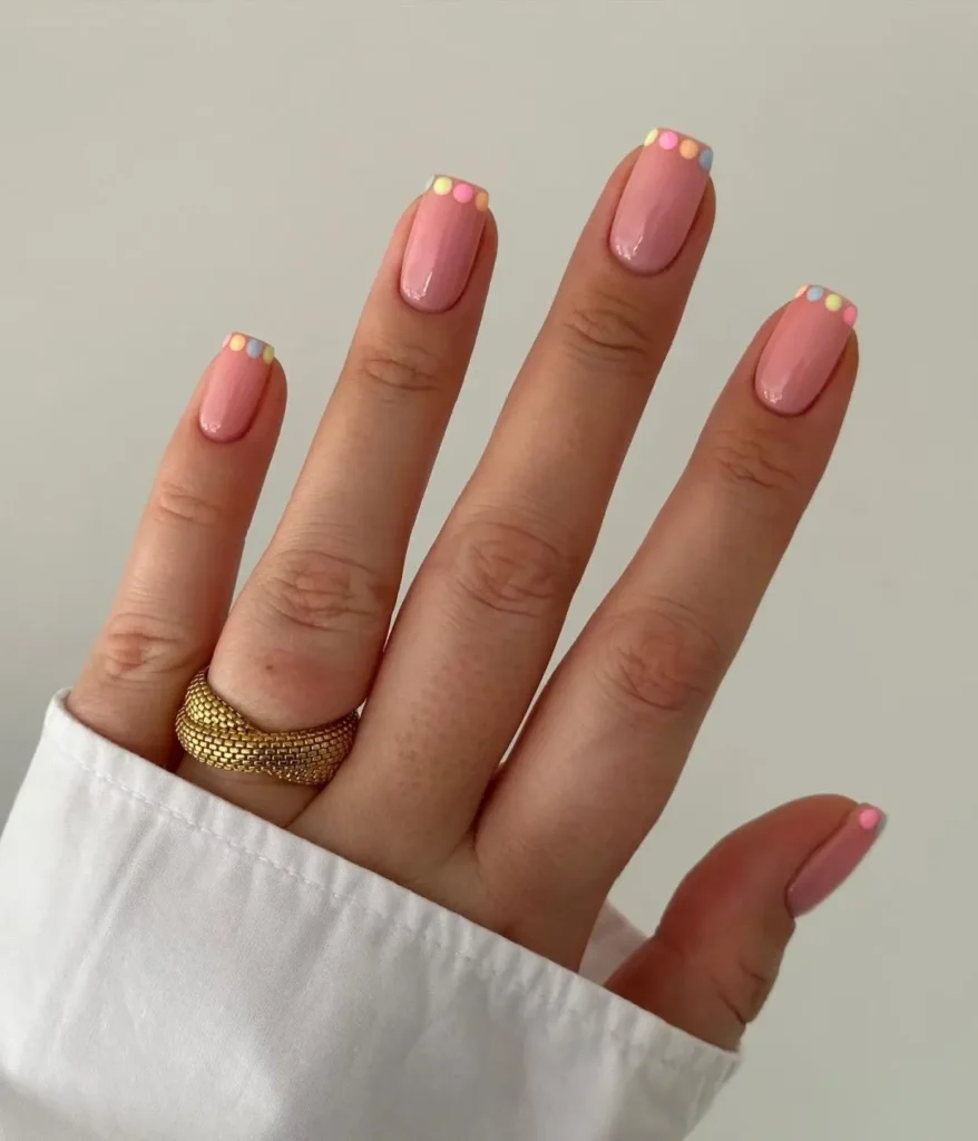 34. Polka Dot French Tips