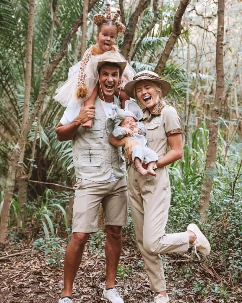 4. Safari Family Halloween Costumes for 3