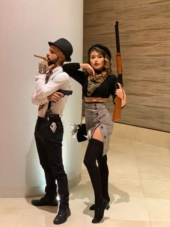 8. Gangsters Couple Halloween Costume