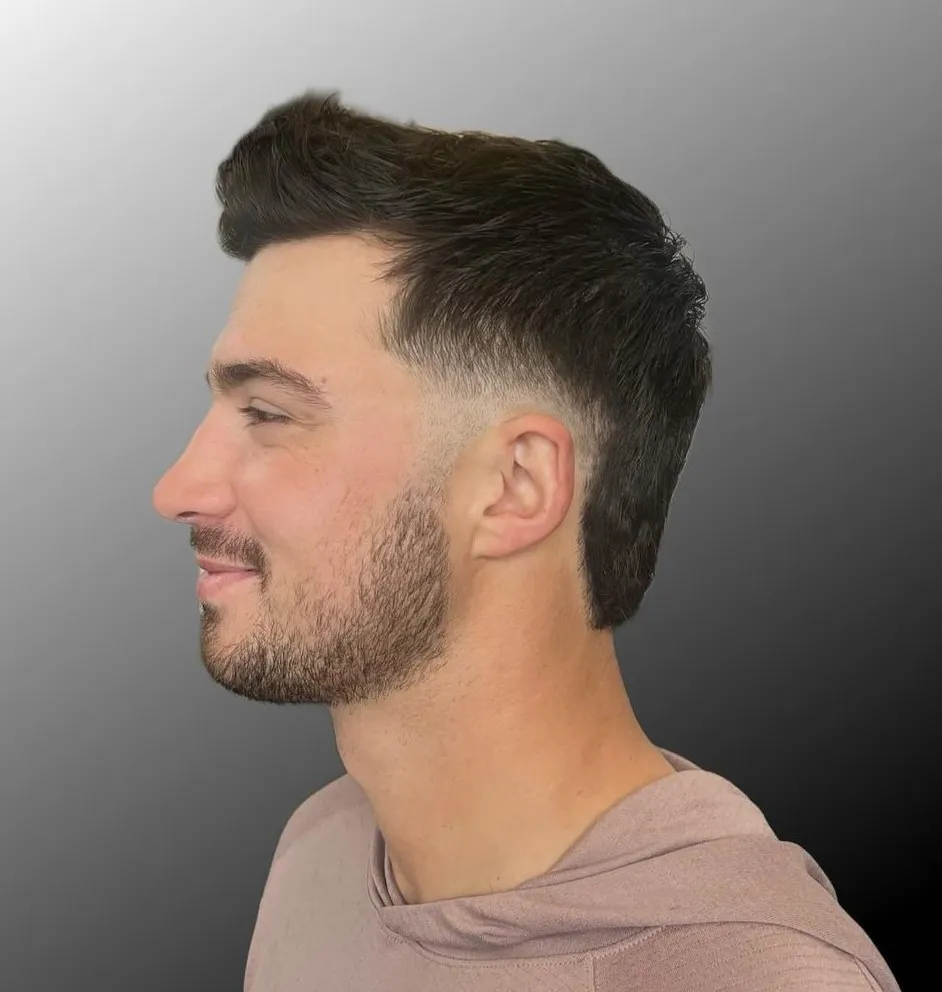 Burst Fade Quiff Mullet