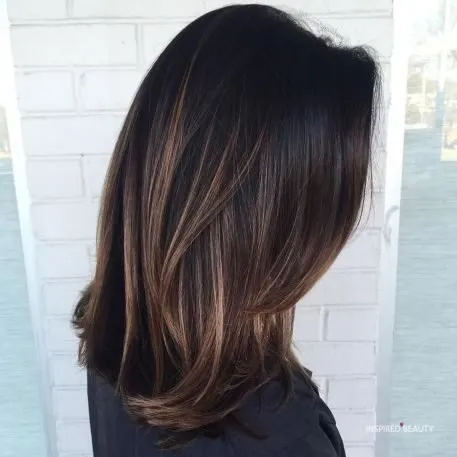 Mid or Shoulder Length Chocolate Hair