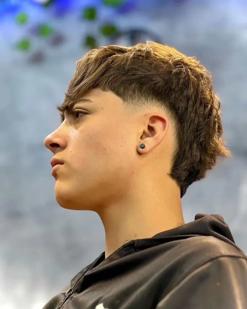 Mohawk Fade with Long Fringe